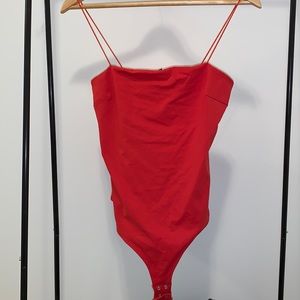 dynamite red bodysuit